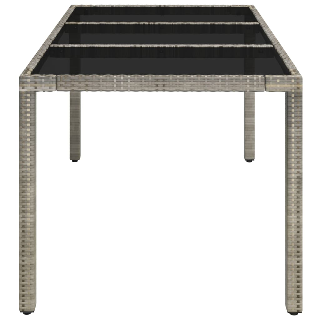 8720845679620_g_en_hd_2 vidaXL Garden Table with Glass Top Grey 150x90x75 cm Poly Rattan - Image 4