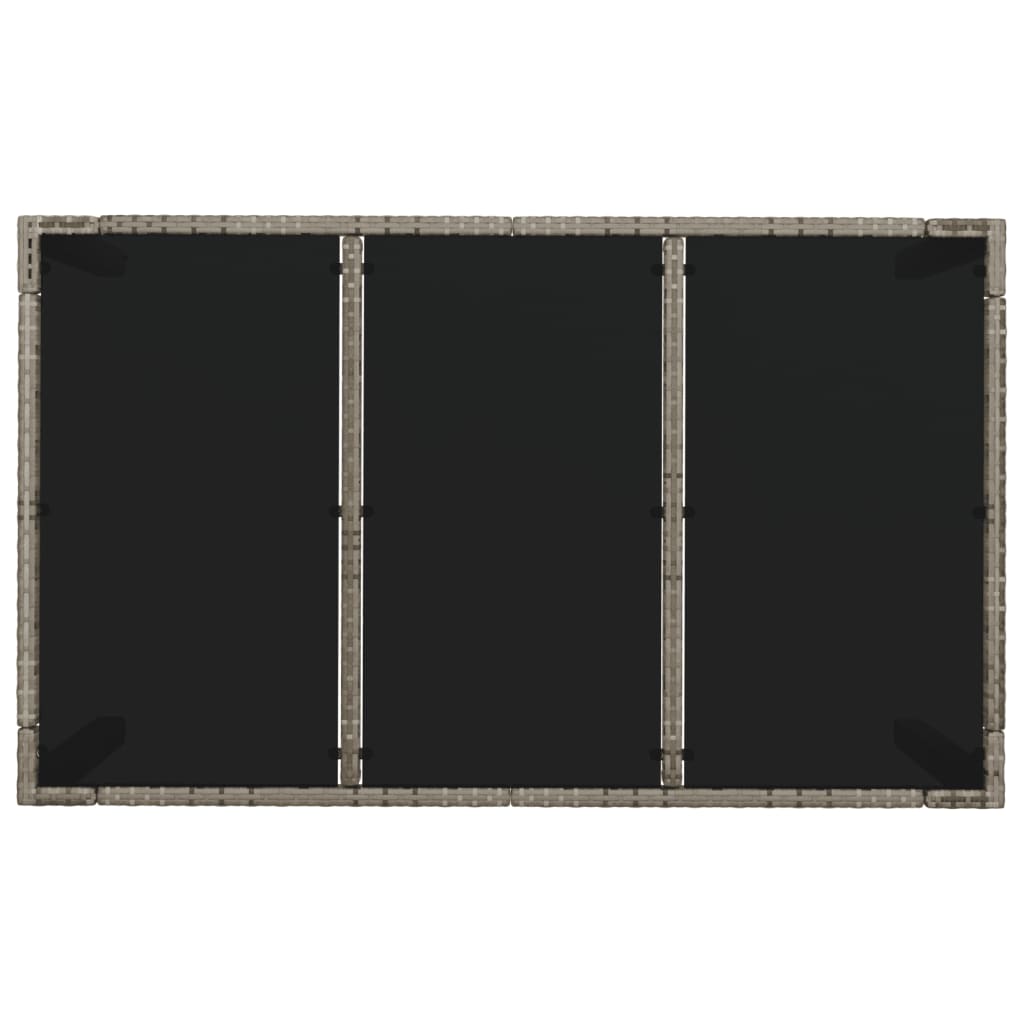8720845679620_g_en_hd_3 vidaXL Garden Table with Glass Top Grey 150x90x75 cm Poly Rattan - Image 5