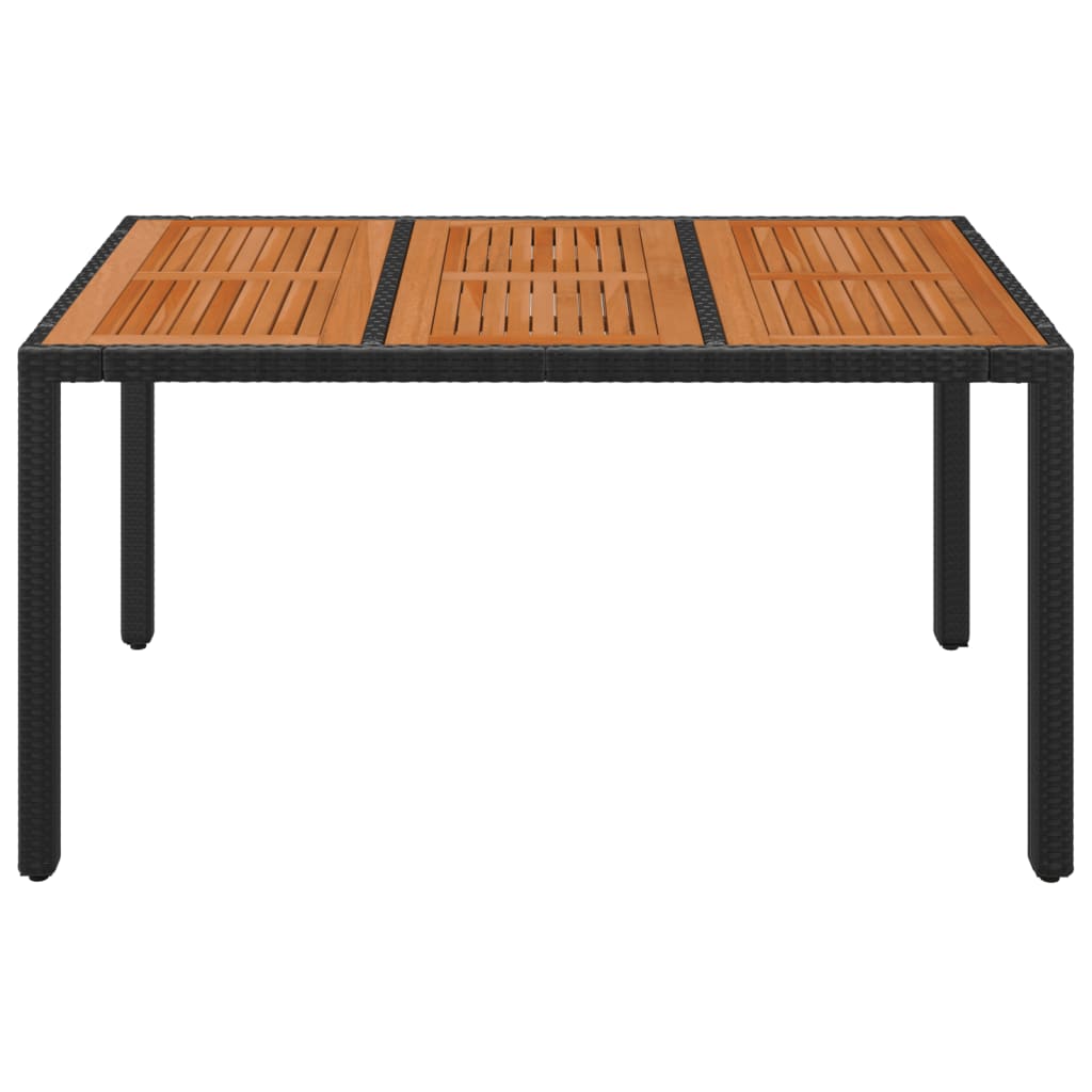 8720845679637_g_en_hd_1 vidaXL Garden Table with Wooden Top Black 150x90x75 cm Poly Rattan - Image 3