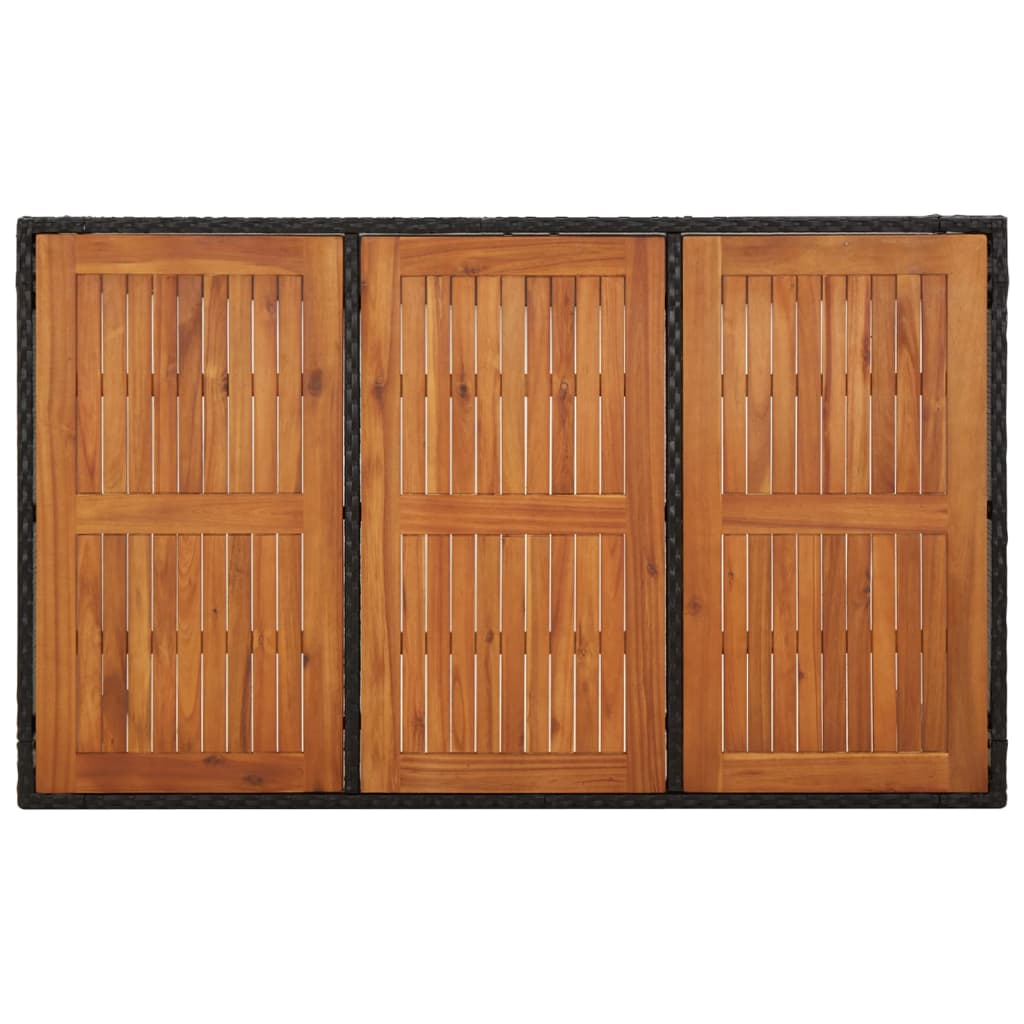 8720845679637_g_en_hd_3 vidaXL Garden Table with Wooden Top Black 150x90x75 cm Poly Rattan - Image 5