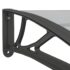 vidaXL Door Canopy Black and Transparent 80x75 cm Polycarbonate - Image 6