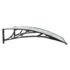 vidaXL Door Canopy Black and Transparent 100x75 cm Polycarbonate - Image 5