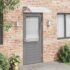 vidaXL Door Canopy Grey and Transparent 100x75 cm Polycarbonate