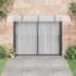 vidaXL Door Canopy Black and Transparent 400x75 cm Polycarbonate - Image 3