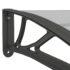 vidaXL Door Canopy Black and Transparent 400x75 cm Polycarbonate - Image 6