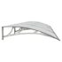 vidaXL Door Canopy Grey 400x100 cm Polycarbonate - Image 5