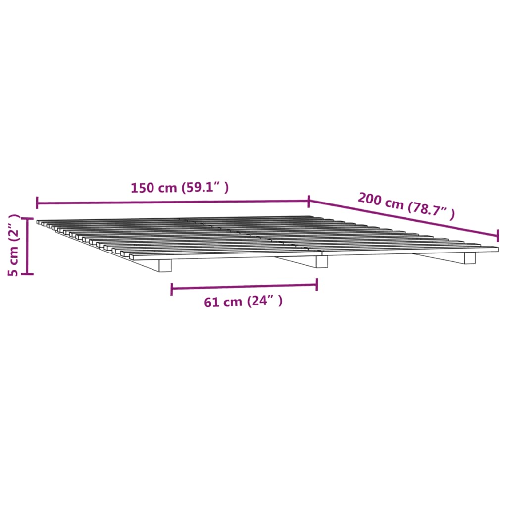 8720845682927_g_en_hd_6 vidaXL Bed Frame without Mattress White 150x200 cm Solid Wood Pine - Image 8