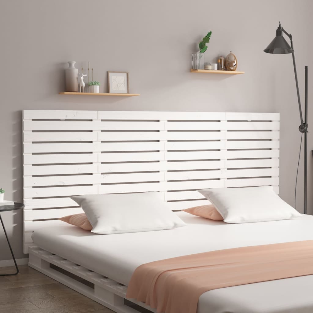 vidaXL Wall Headboard White 156 cm Solid Wood Pine