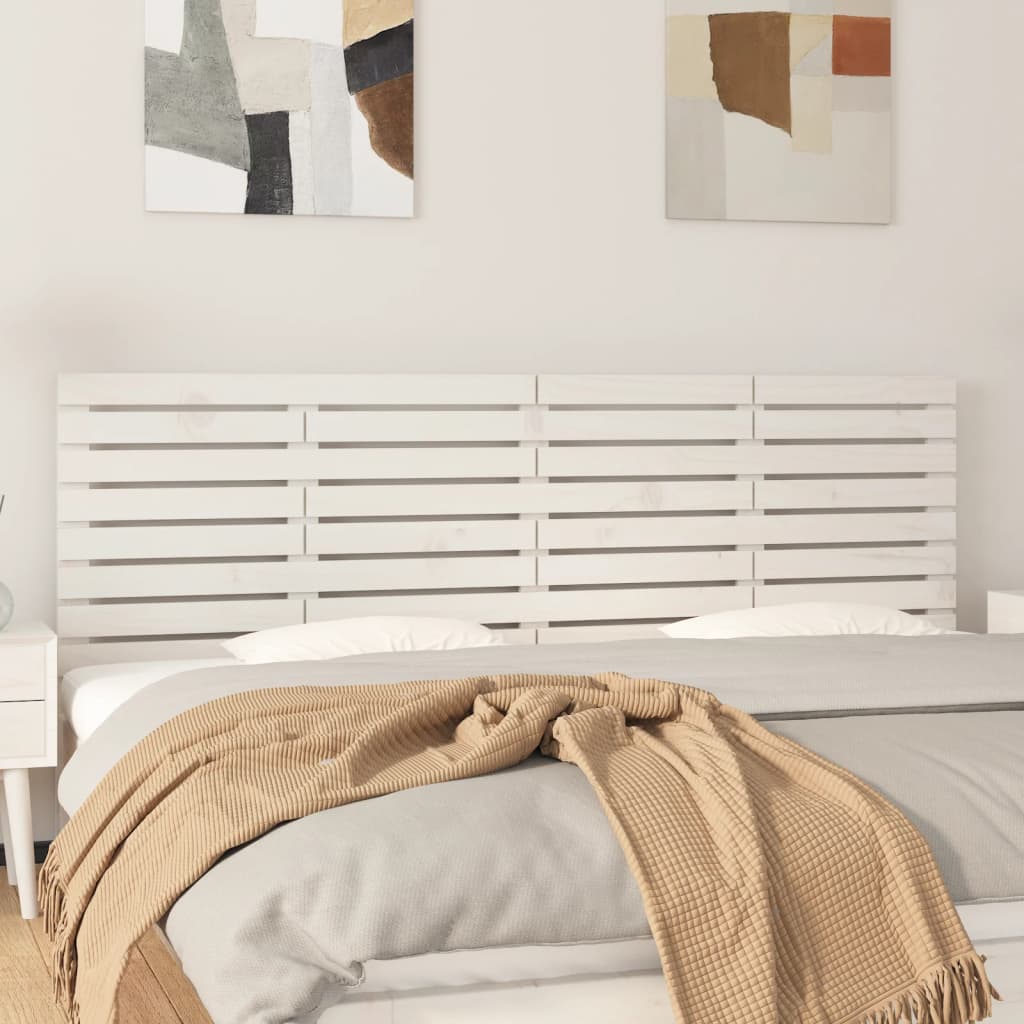vidaXL Wall Headboard White 186 cm Solid Wood Pine