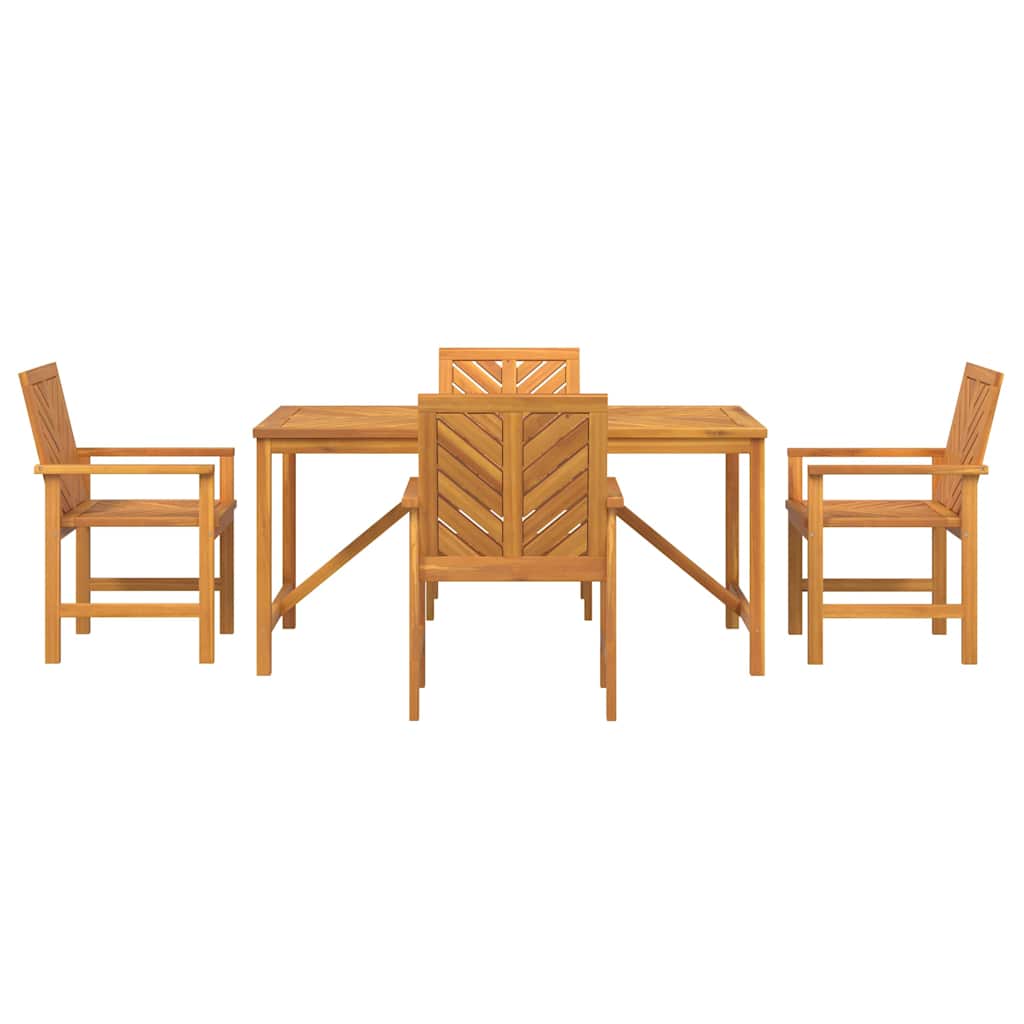 8720845689339_wbg-fr_en_hd_4 vidaXL Garden Dining Set 5 pcs Brown 150 x 90 x 74 cm - Image 7