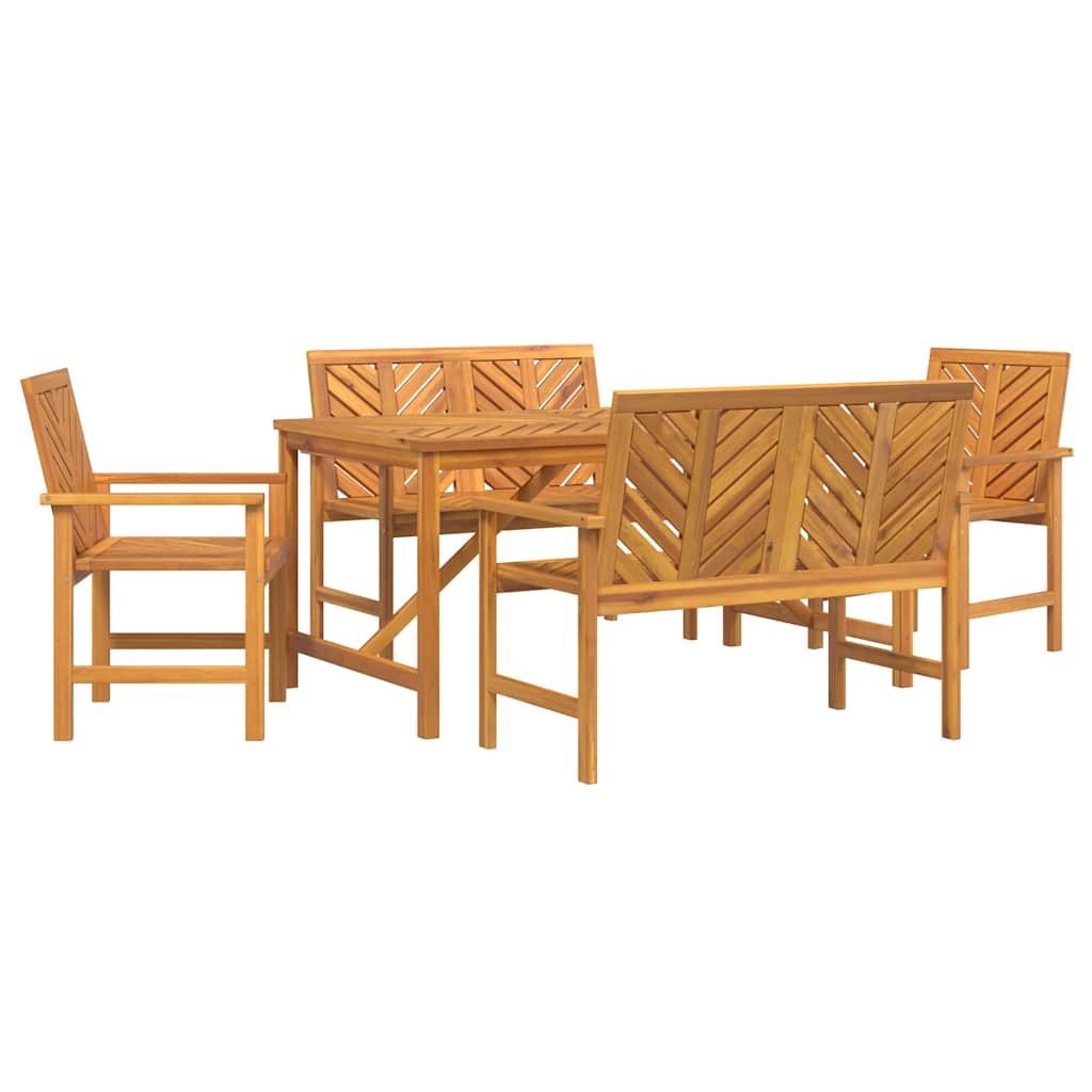 8720845689360_wbg-an-m_en_hd_4 vidaXL Garden Dining Set 5 pcs Brown 150 x 90 x 74 cm - Image 2