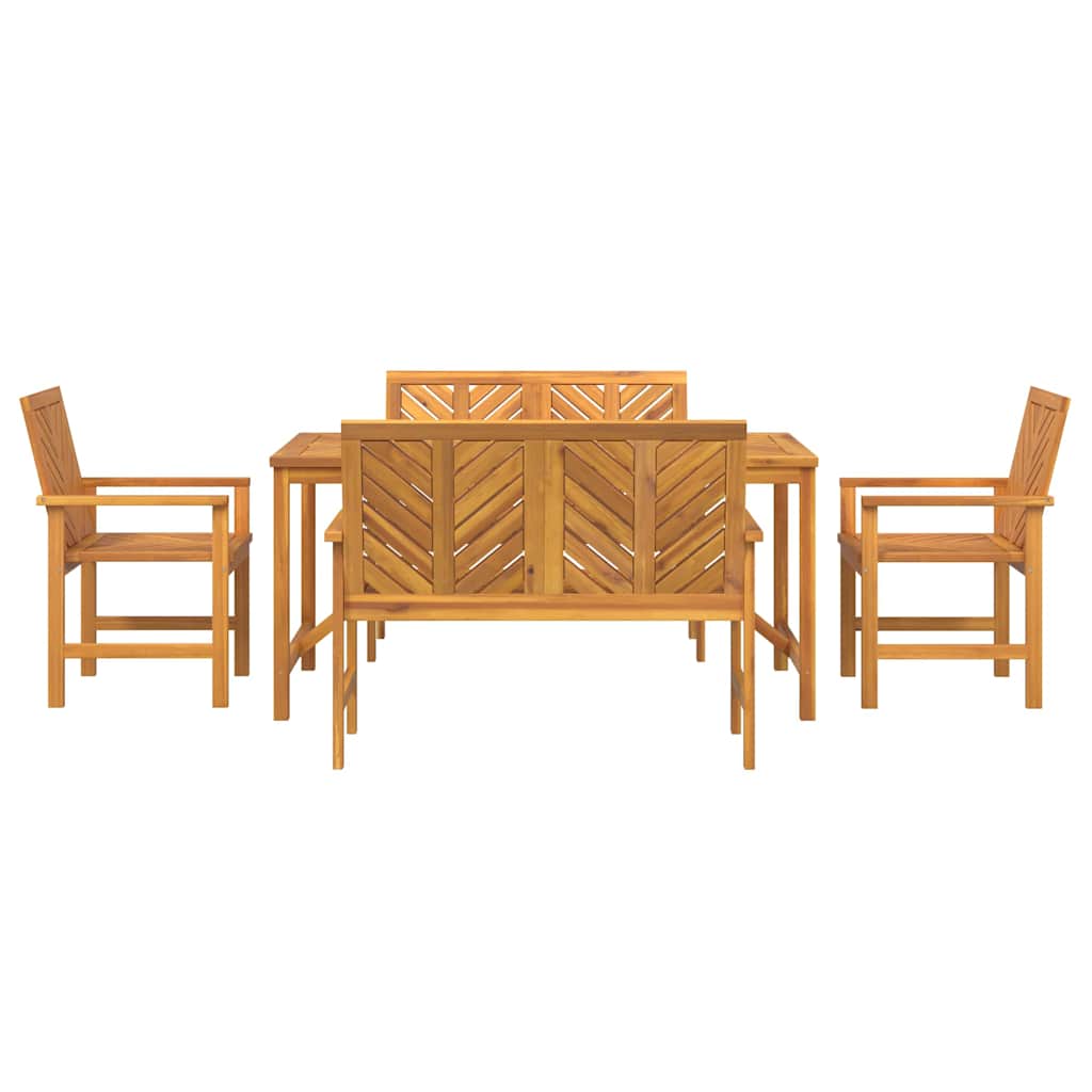 8720845689360_wbg-fr_en_hd_5 vidaXL Garden Dining Set 5 pcs Brown 150 x 90 x 74 cm - Image 8