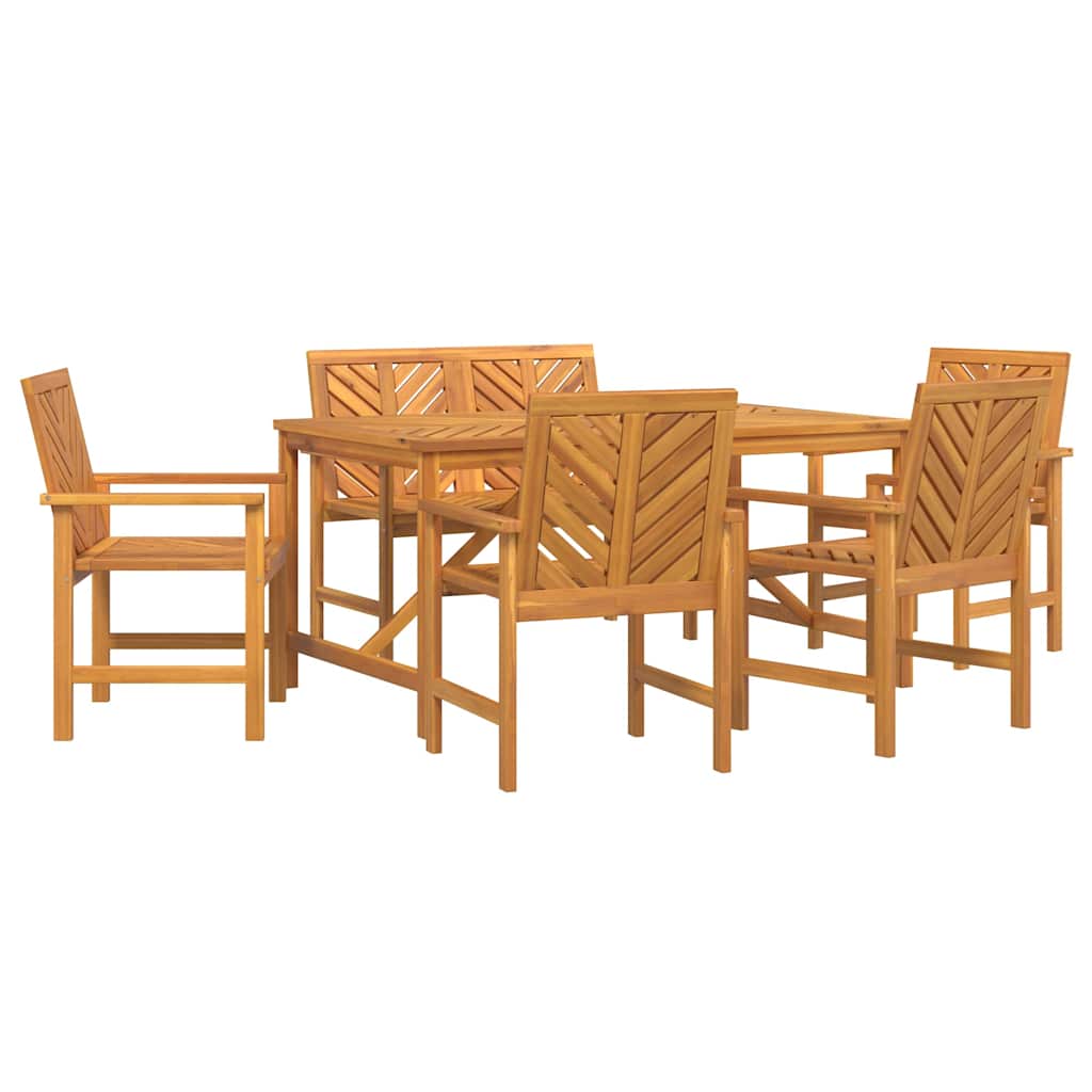 8720845689377_wbg-an-m_en_hd_4 vidaXL Garden Dining Set 6 pcs Brown 150 x 90 x 74 cm - Image 2
