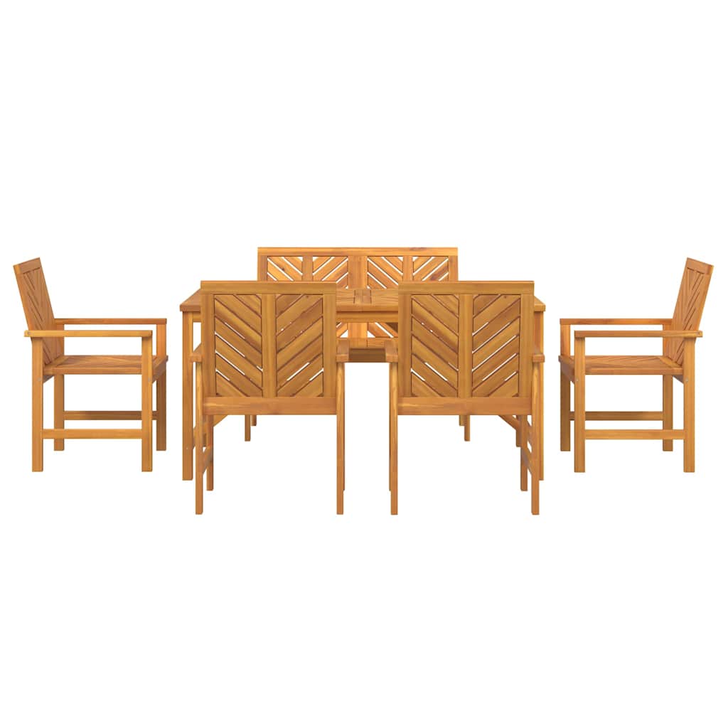 8720845689377_wbg-fr_en_hd_5 vidaXL Garden Dining Set 6 pcs Brown 150 x 90 x 74 cm - Image 8