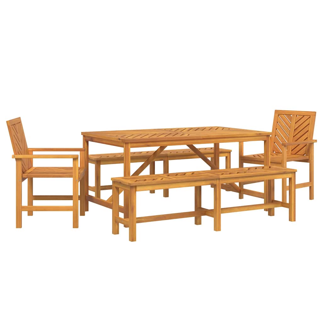 8720845689407_wbg-an-m_en_hd_4 vidaXL Garden Dining Set 5 pcs Brown 150 x 90 x 74 cm - Image 2