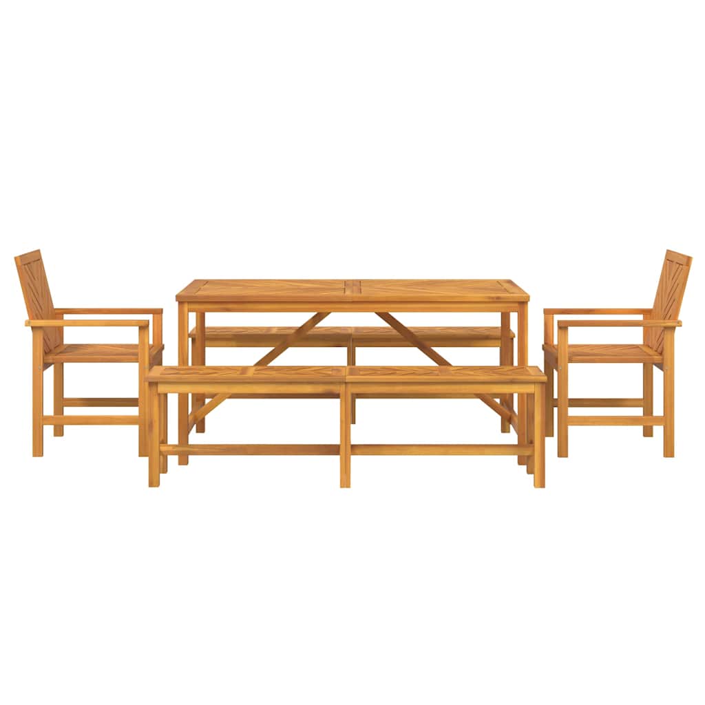8720845689407_wbg-fr_en_hd_5 vidaXL Garden Dining Set 5 pcs Brown 150 x 90 x 74 cm - Image 8