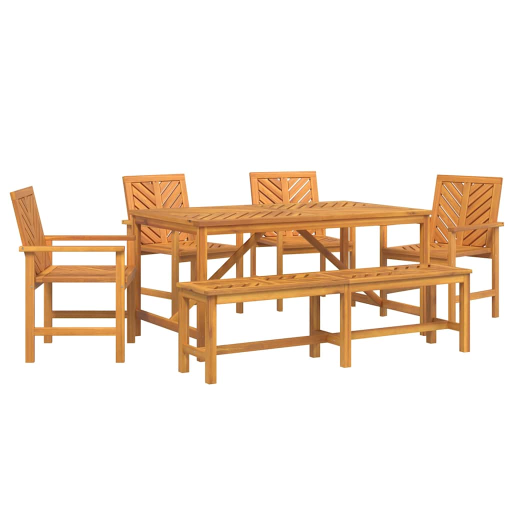 8720845689414_wbg-an-m_en_hd_4 vidaXL Garden Dining Set 6 pcs Brown 150 x 90 x 74 cm - Image 2