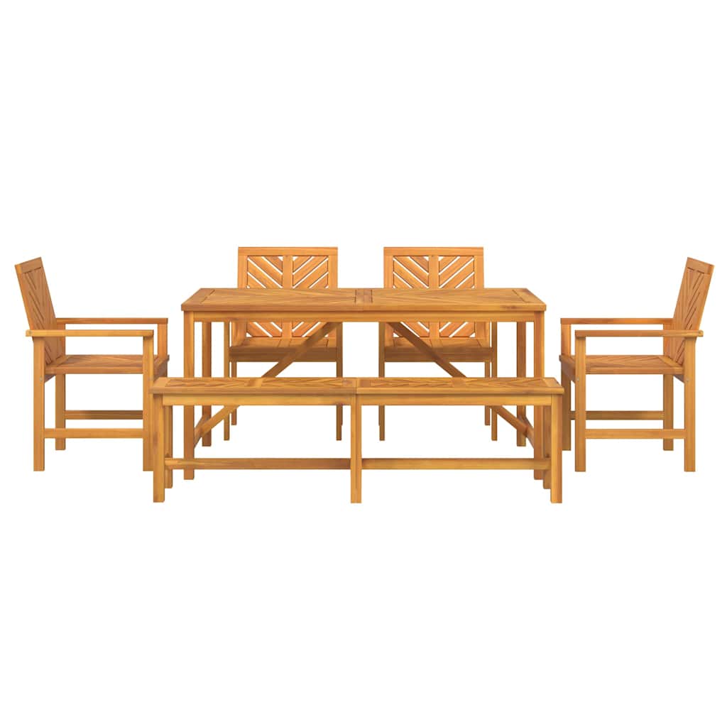 8720845689414_wbg-fr_en_hd_5 vidaXL Garden Dining Set 6 pcs Brown 150 x 90 x 74 cm - Image 8