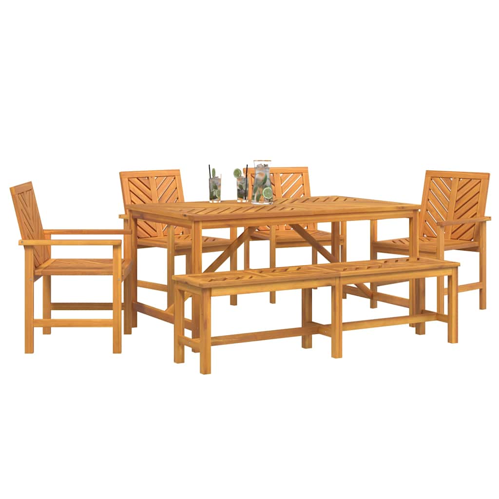 8720845689414_wbg-mo_en_hd_1 vidaXL Garden Dining Set 6 pcs Brown 150 x 90 x 74 cm - Image 3