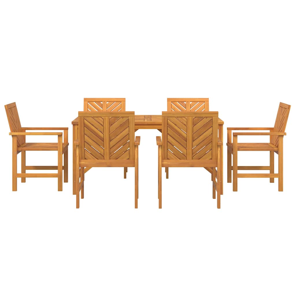 8720845689438_wbg-fr_en_hd_4 vidaXL Garden Dining Set 7 pcs Brown 200 x 90 x 74 cm - Image 7