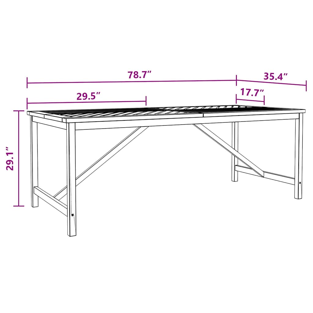 8720845689438_wbg-siz_en_hd_2 vidaXL Garden Dining Set 7 pcs Brown 200 x 90 x 74 cm - Image 12