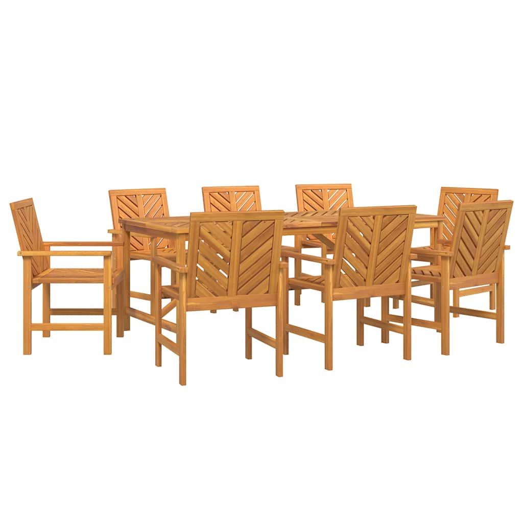 8720845689445_wbg-an-m_en_hd_3 vidaXL Garden Dining Set 9 pcs Brown 200 x 90 x 74 cm - Image 2