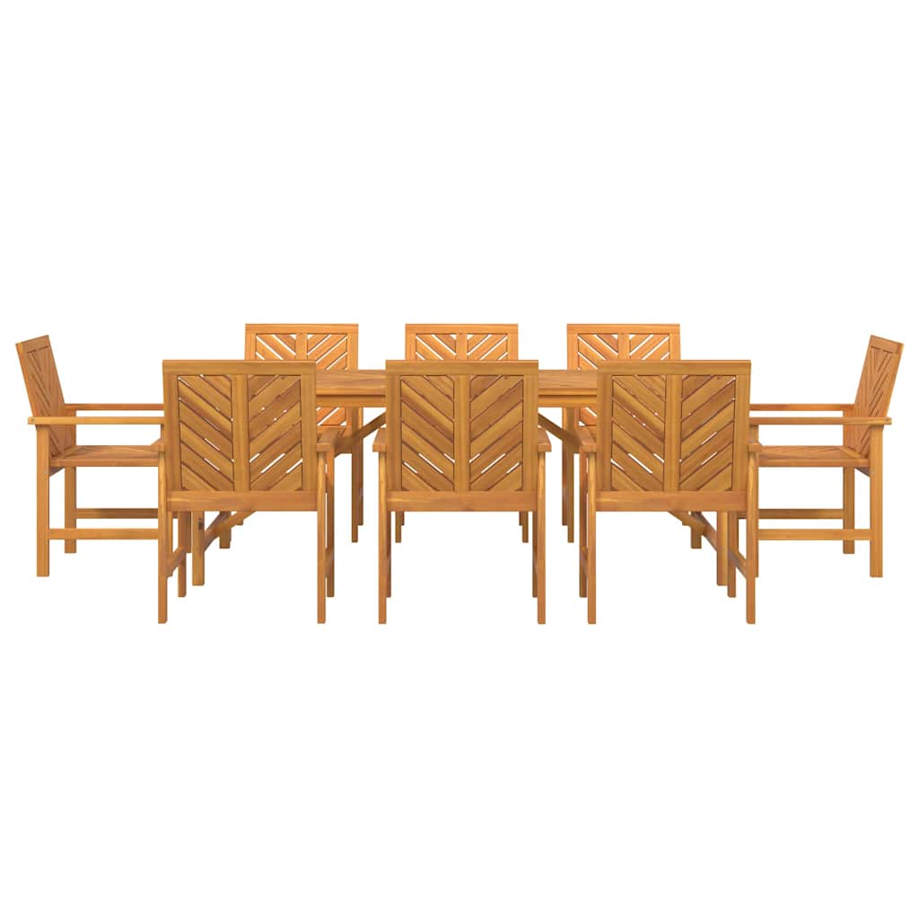 8720845689445_wbg-fr_en_hd_4 vidaXL Garden Dining Set 9 pcs Brown 200 x 90 x 74 cm - Image 7