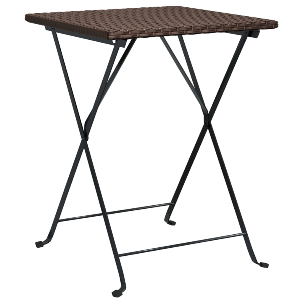 8720845689957_a_en_hd_1 vidaXL Folding Bistro Table Brown 55x54x71 cm Poly Rattan - Image 2