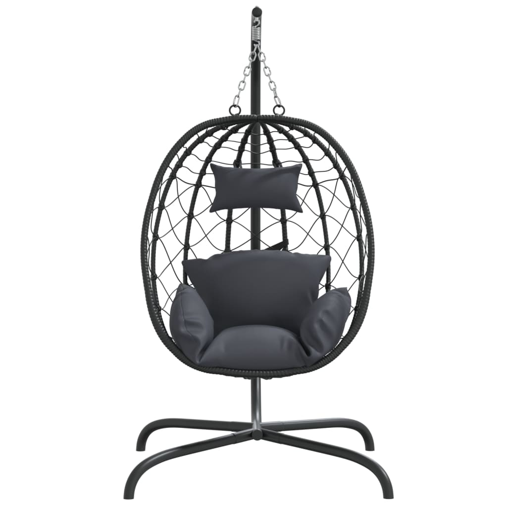 8720845690038_g_en_hd_1 vidaXL Hanging Egg Chair with Cushion Anthracite Poly Rattan&Steel - Image 3