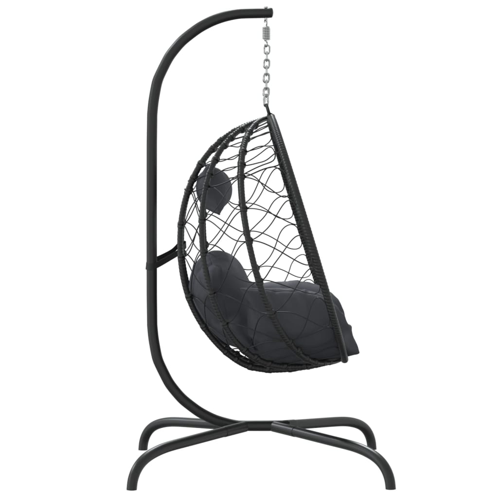 8720845690038_g_en_hd_2 vidaXL Hanging Egg Chair with Cushion Anthracite Poly Rattan&Steel - Image 4