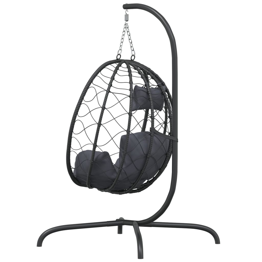 8720845690038_g_en_hd_3 vidaXL Hanging Egg Chair with Cushion Anthracite Poly Rattan&Steel - Image 5