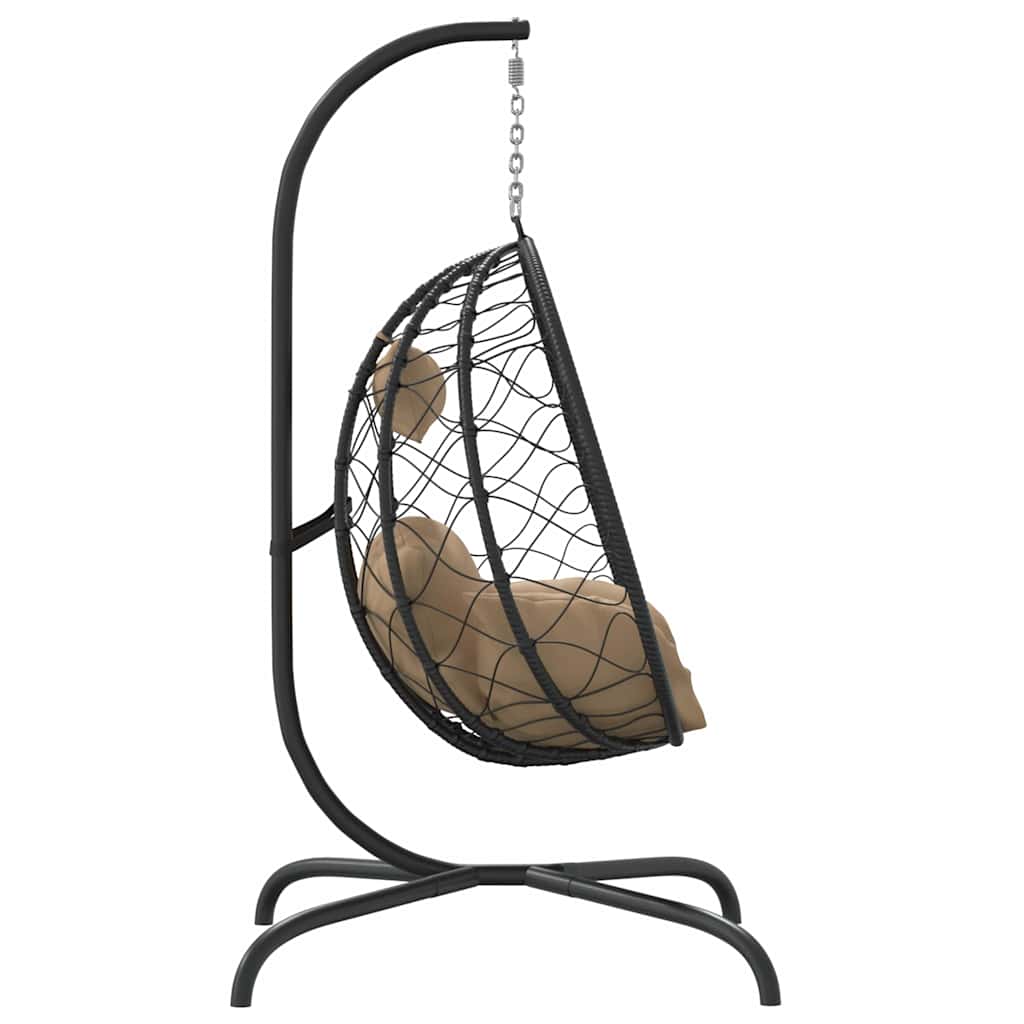 8720845690052_g_en_hd_2 vidaXL Hanging Egg Chair with Cushion Taupe Poly Rattan&Steel - Image 4