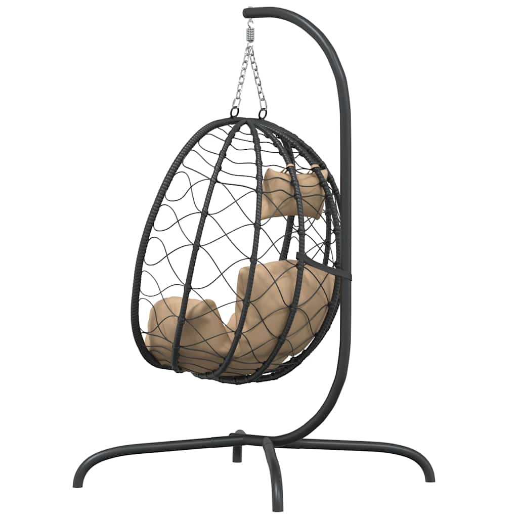 8720845690052_g_en_hd_3 vidaXL Hanging Egg Chair with Cushion Taupe Poly Rattan&Steel - Image 5