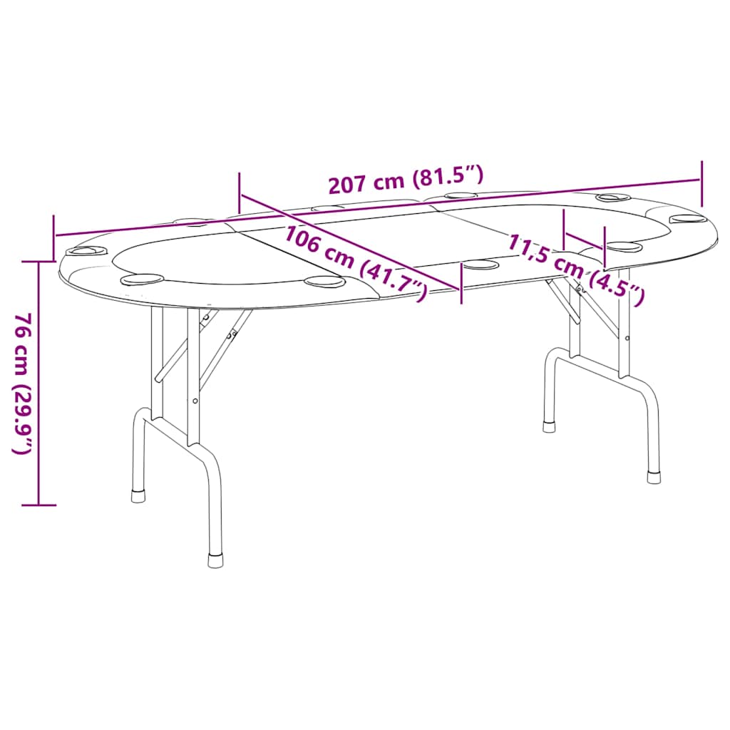8720845690083_g_en_hd_3 vidaXL 10-Player Folding Poker Table Green 207x106x76 cm - Image 5