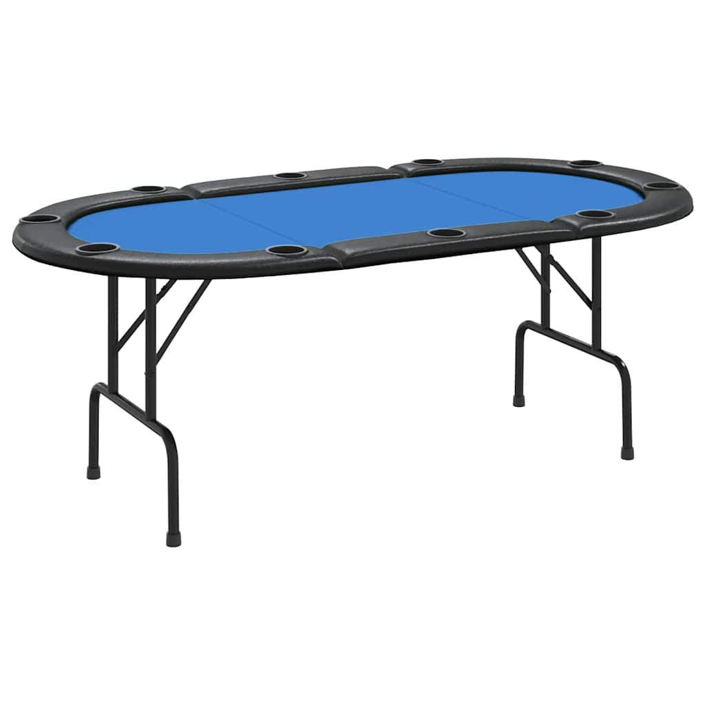 8720845690090_a_en_hd_1 vidaXL 10-Player Folding Poker Table Blue 207x106x76 cm - Image 2