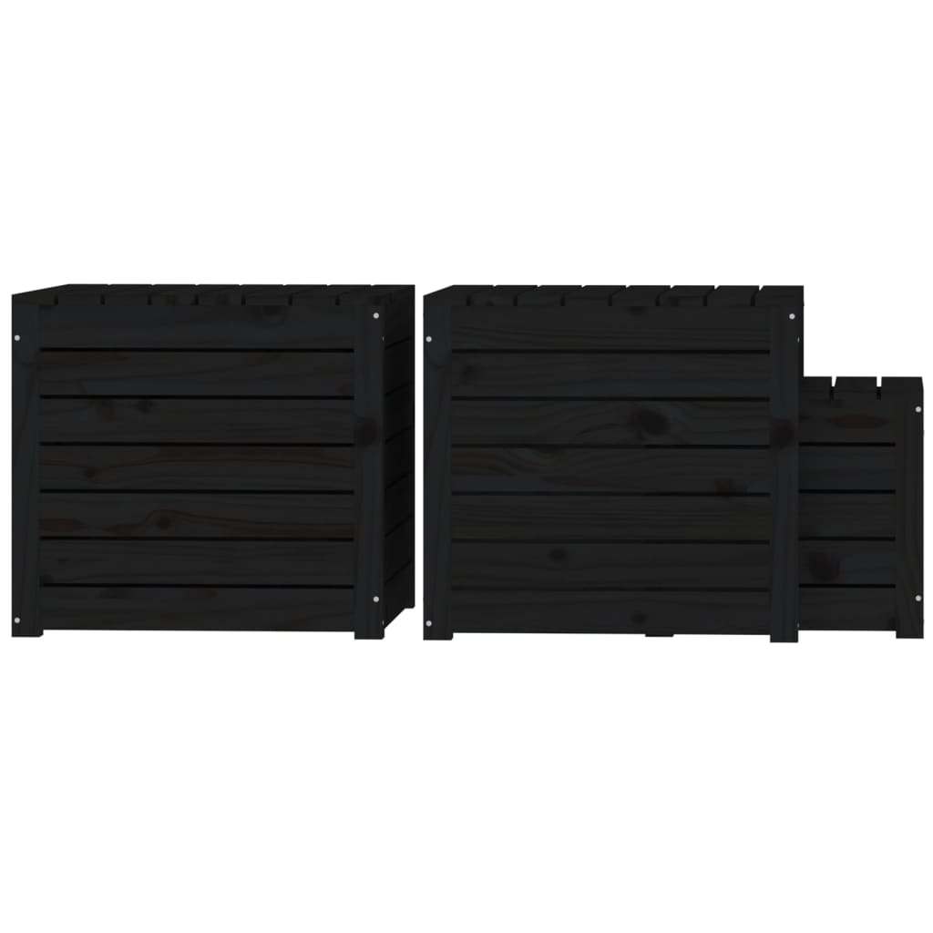 8720845690939_g_en_hd_5 vidaXL 3 Piece Garden Box Set Black Solid Wood Pine - Image 7