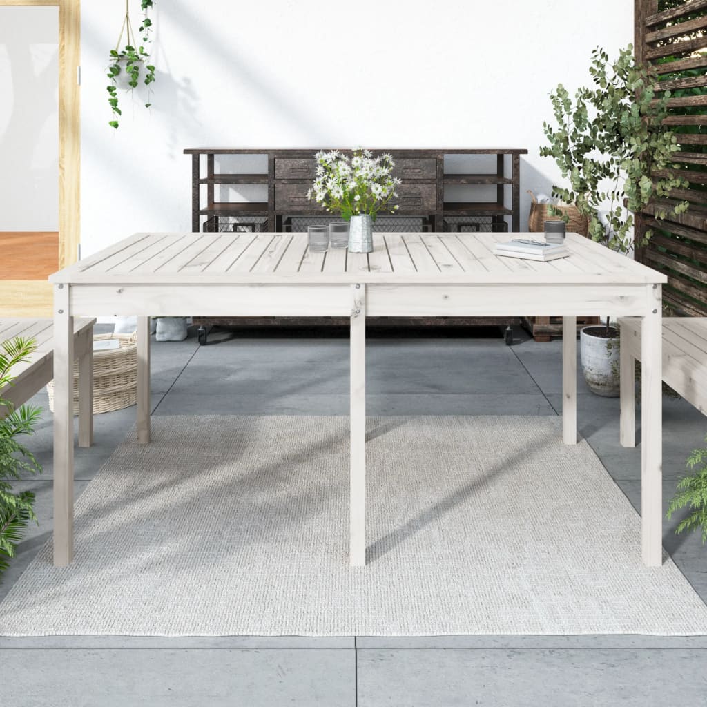 8720845691073_m_en_hd_1 vidaXL Garden Table White 159.5x82.5x76 cm Solid Wood Pine - Image 1
