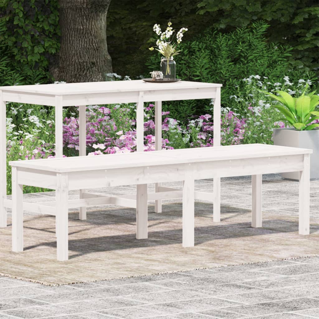 8720845691370_g_en_hd_1 vidaXL 2-Seater Garden Bench White 159.5x44x45 cm Solid Wood Pine - Image 3