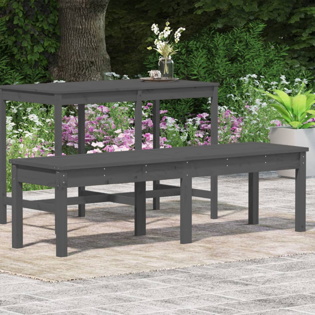 8720845691387_g_en_hd_1 vidaXL 2-Seater Garden Bench Grey 159.5x44x45 cm Solid Wood Pine - Image 3