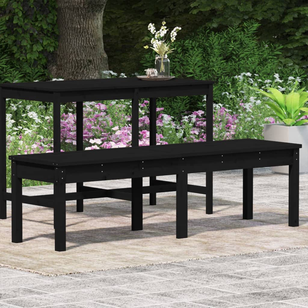 8720845691400_g_en_hd_1 vidaXL 2-Seater Garden Bench Black 159.5x44x45 cm Solid Wood Pine - Image 3