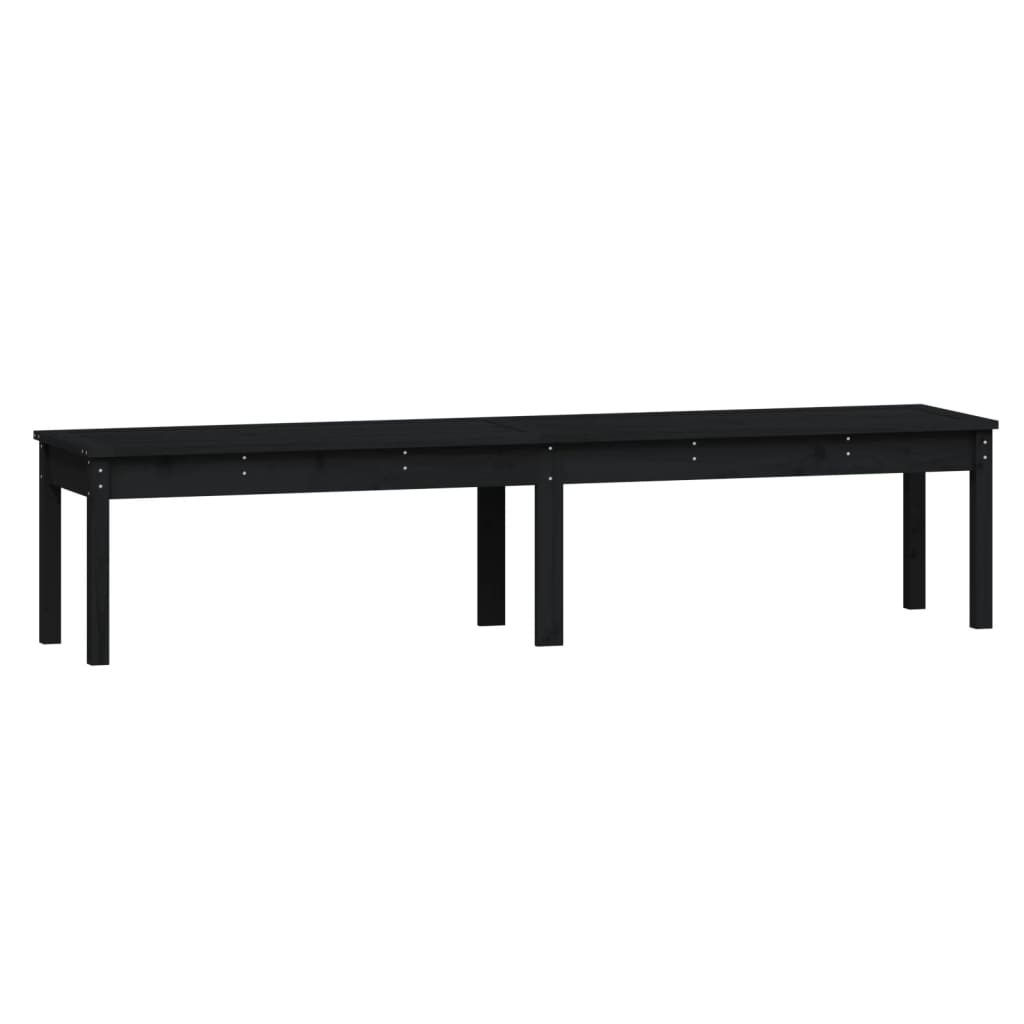 8720845691462_a_en_hd_1 vidaXL 2-Seater Garden Bench Black 203.5x44x45 cm Solid Wood Pine - Image 2