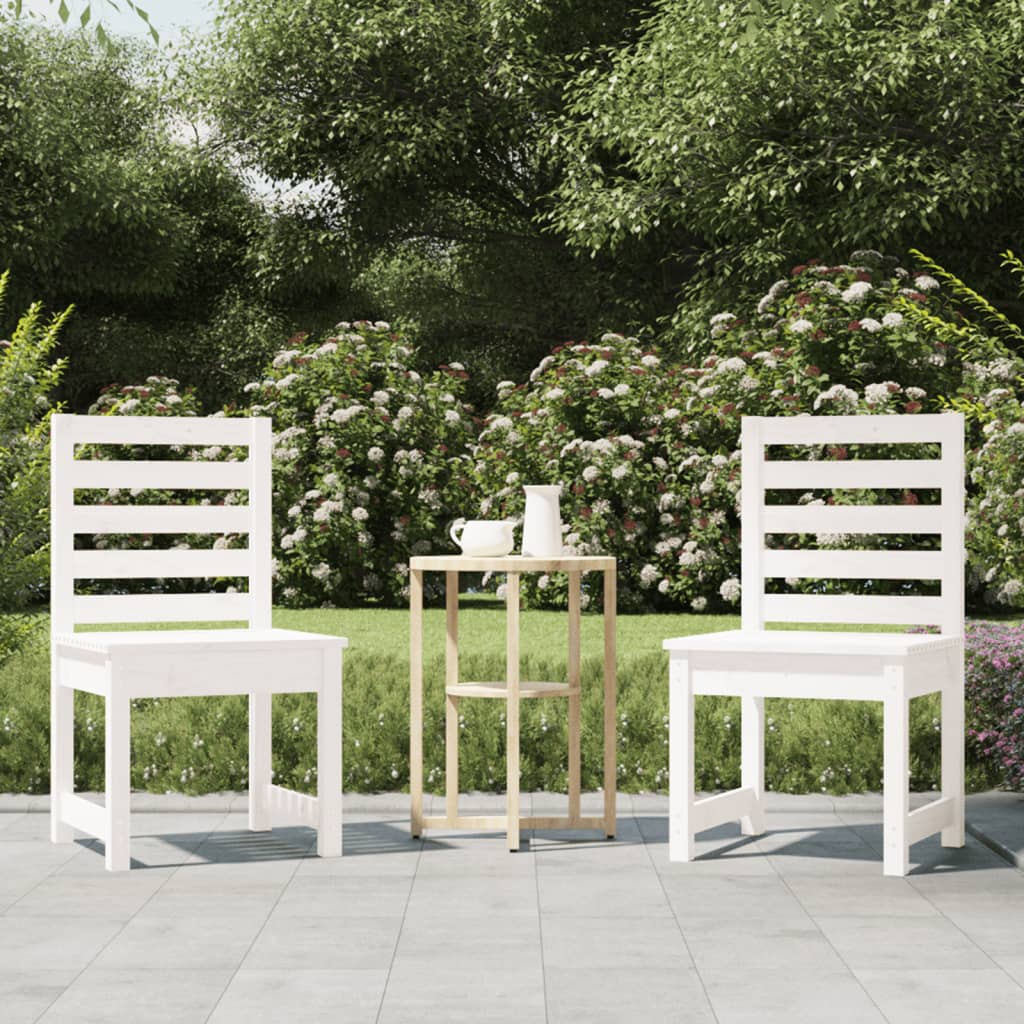 vidaXL Garden Chairs 2 pcs White 50x48x91.5 cm Solid Wood Pine