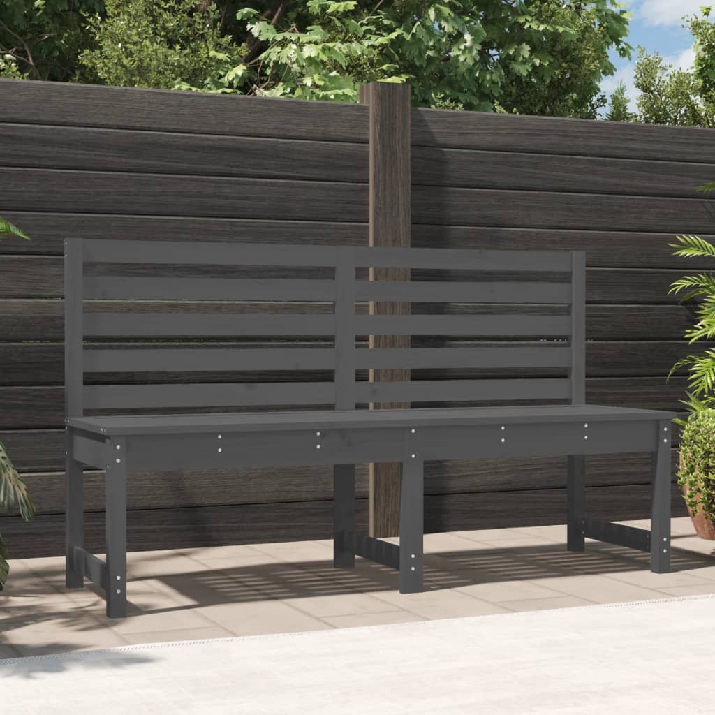 vidaXL Garden Bench Grey 157.5 cm Solid Wood Pine