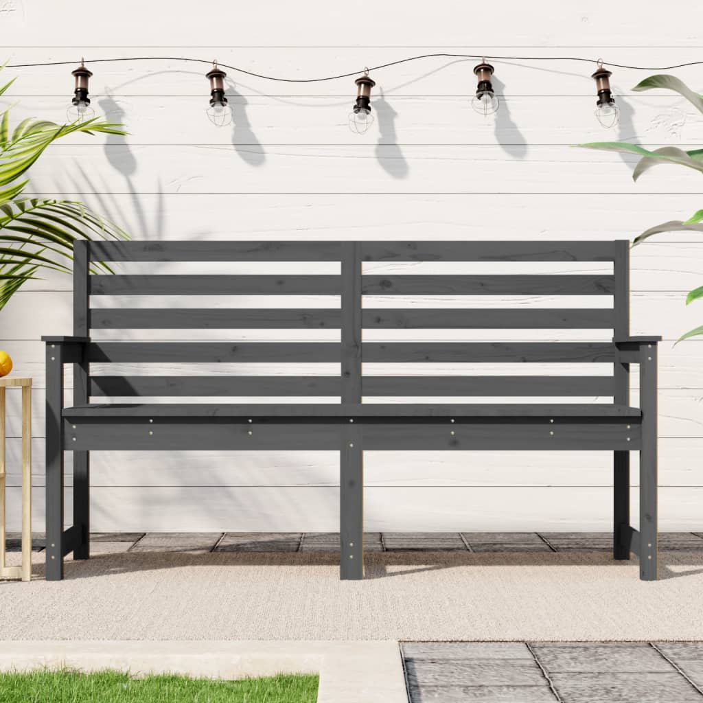 8720845691868_m_en_hd_1 vidaXL Garden Bench Grey 159.5x48x91.5 cm Solid Wood Pine - Image 1