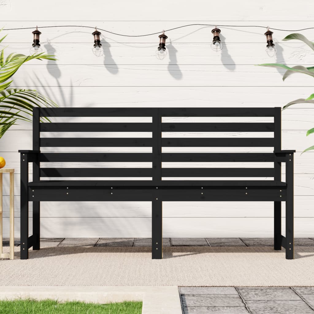 8720845691882_m_en_hd_1 vidaXL Garden Bench Black 159.5x48x91.5 cm Solid Wood Pine - Image 1