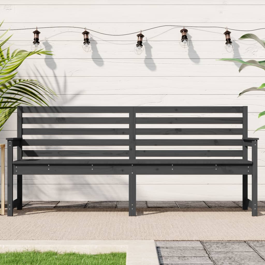 8720845691929_m_en_hd_1 vidaXL Garden Bench Grey 203.5x48x91.5 cm Solid Wood Pine - Image 1