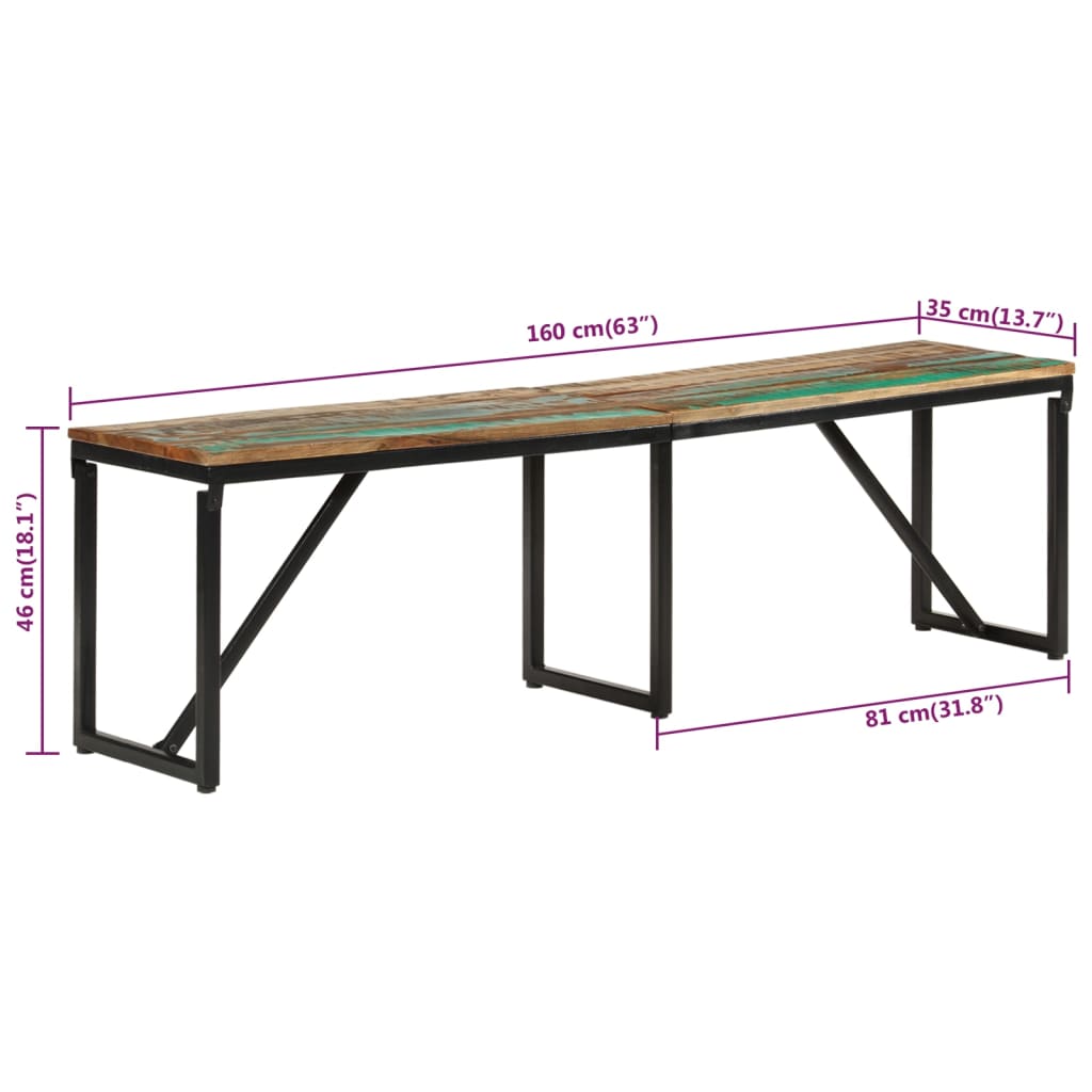 8720845693008_g_en_hd_7 vidaXL Bench 160x35x46 cm Solid Wood Reclaimed - Image 8