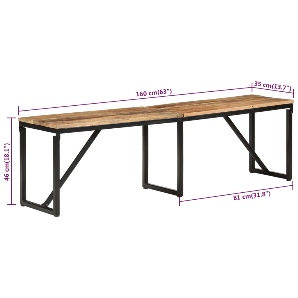 8720845693015_g_en_hd_7 vidaXL Bench 160x35x46 cm Solid Wood Mango - Image 8