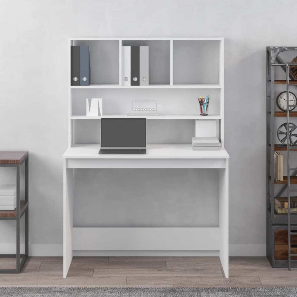 8720845693367_g_en_hd_1 vidaXL Desk with Shelves White 102x45x148 cm Engineered Wood - Image 4