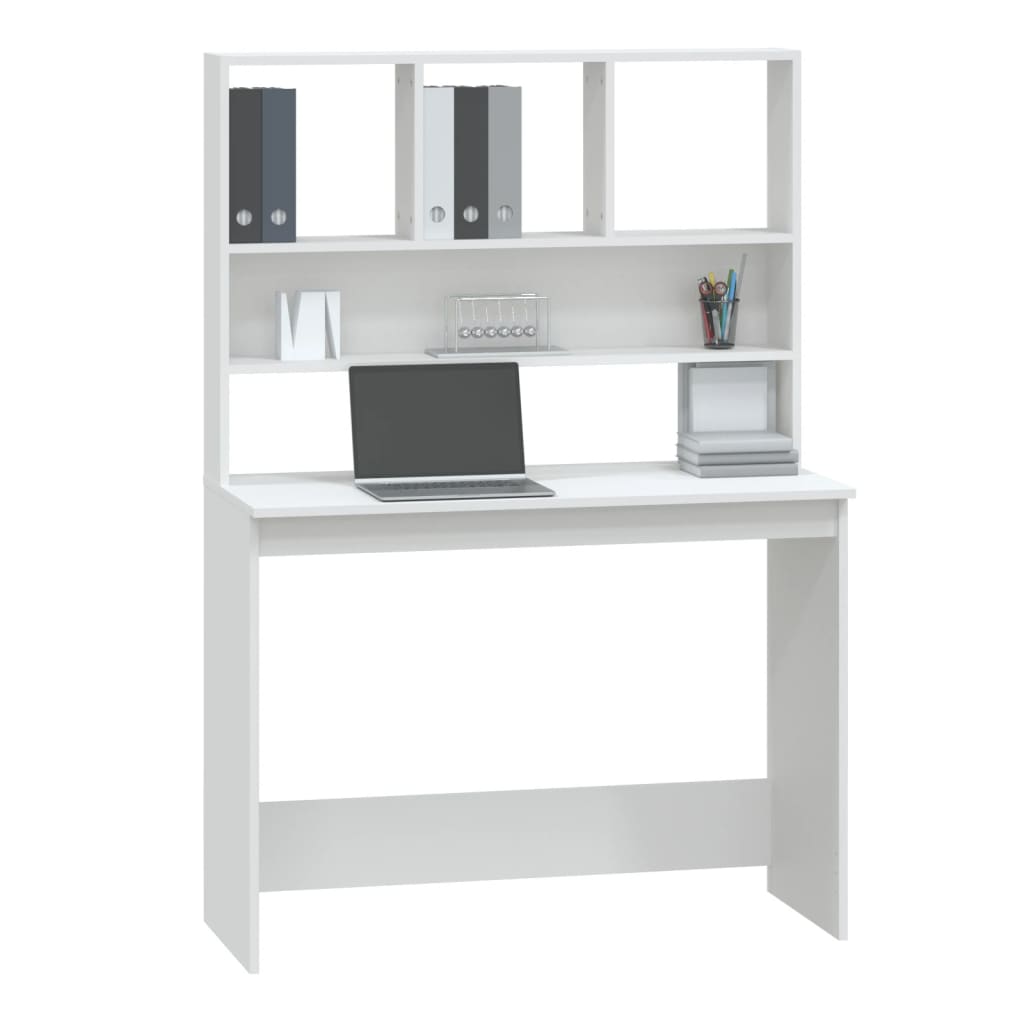 8720845693367_g_en_hd_2 vidaXL Desk with Shelves White 102x45x148 cm Engineered Wood - Image 5
